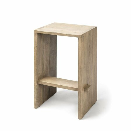 HOMEROOTS 26 in. Minimal Light Brown Wood Counter Stool 393425